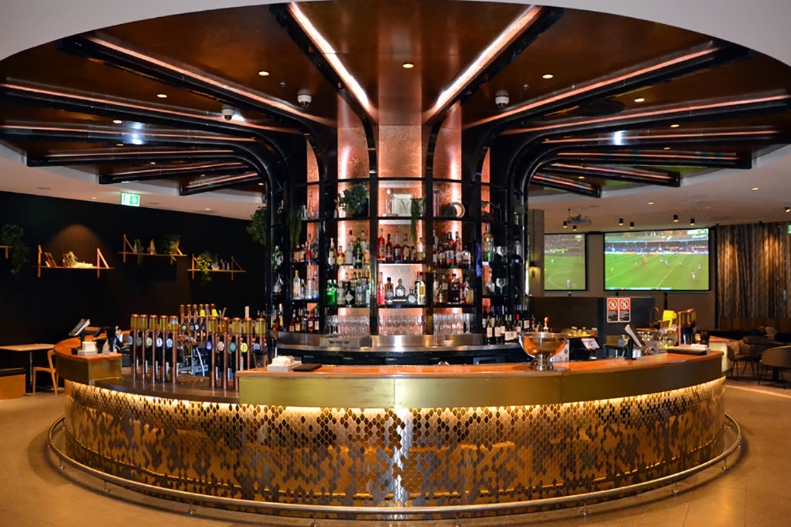 Curved circular bar inside the renovated North Sydney Leagues Club
