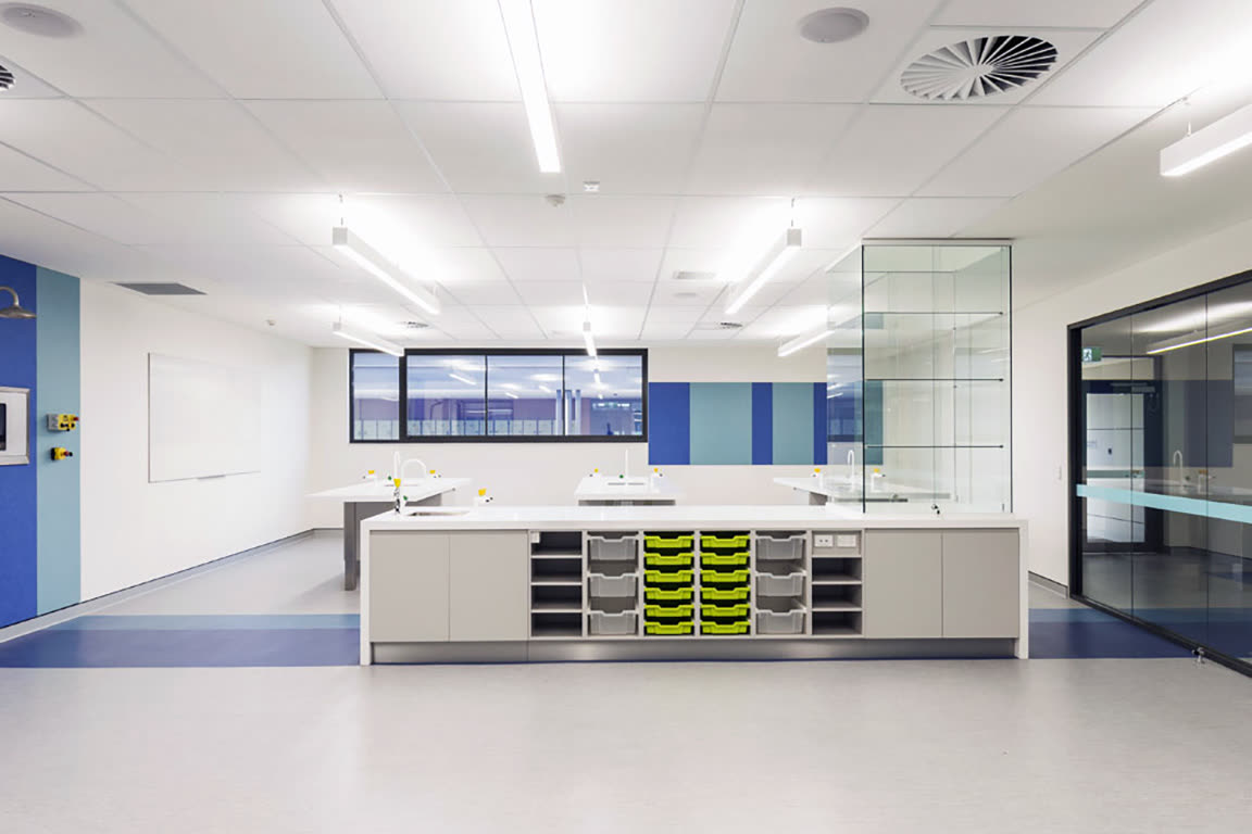 Interior of the St Narsai science laboratory